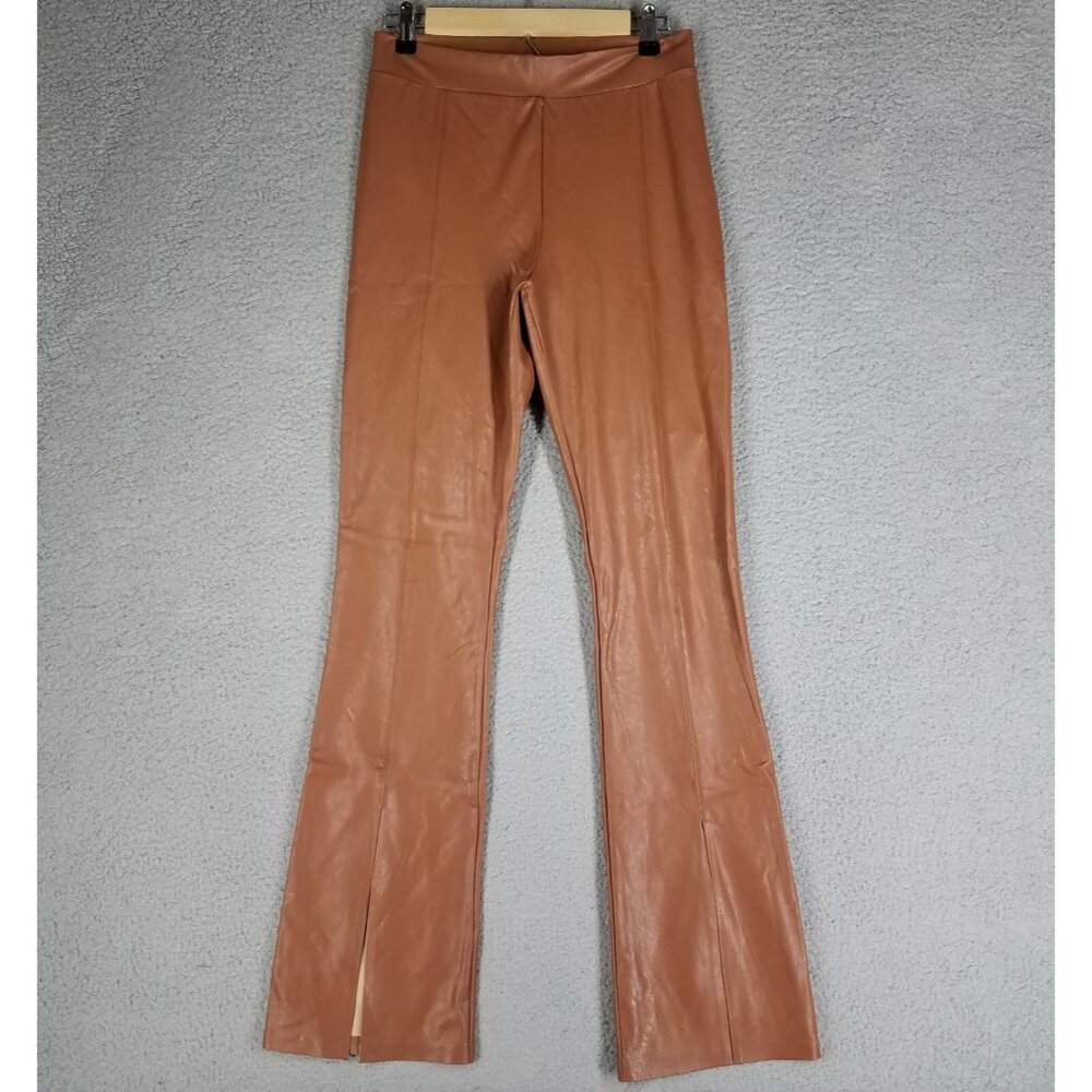Commando Split Front Pants Women's Medium Faux Leather Bootcut Pull On Stretch